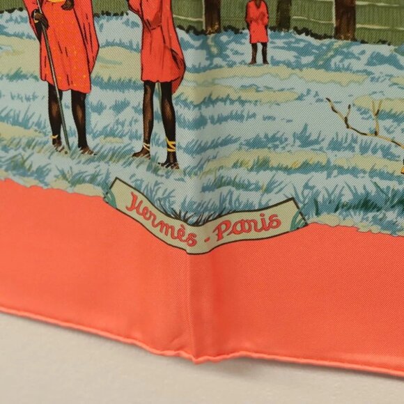 HERMES Carre 90 Scarf ""TANZANIE"" Silk Pink Auth - Picture 13 of 16